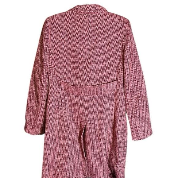 Vintage Y2K Wool Houndstooth Winter Coat Women's Size Medium Pink Purple & Red - Picture 7 of 7